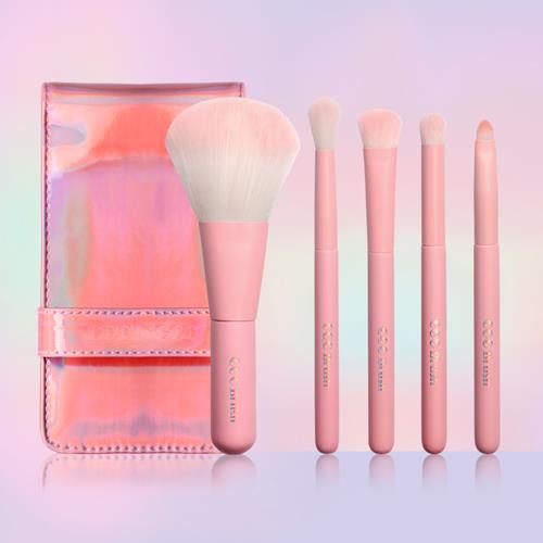 [CORINGCO] Pink Hologram Mini Make-Up Brush Set 5P