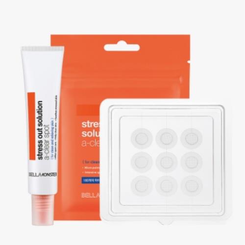 [BellaMonster] stress out solution A-clear patch duo (spot cream & patch)