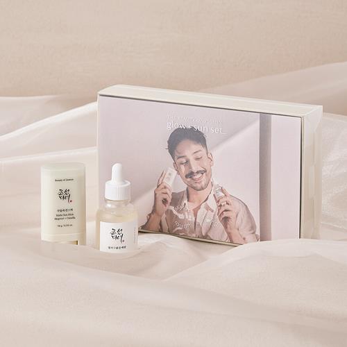 [Beauty of Joseon] The Glow+ Sun Set (Glow Deep Serum : Rice +Alpha Arbutin 30ml+Matte sun stick : Mugwort + Camilia 18g+Ramon card)